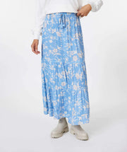 Blue floral maxi skirt