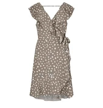 Painted Dot Ruffle Wrap Dress