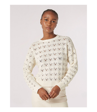 Open Pointelle Stripe Sweater
