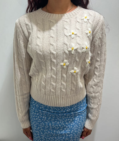 Lulu Embroidered Daisy Sweater