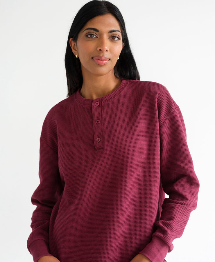 Waffle Henley Top