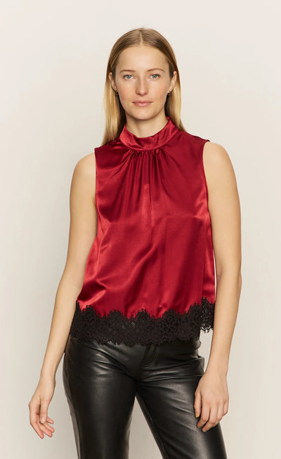 Late Night Satin Crimson Tank