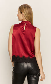 Late Night Satin Crimson Tank