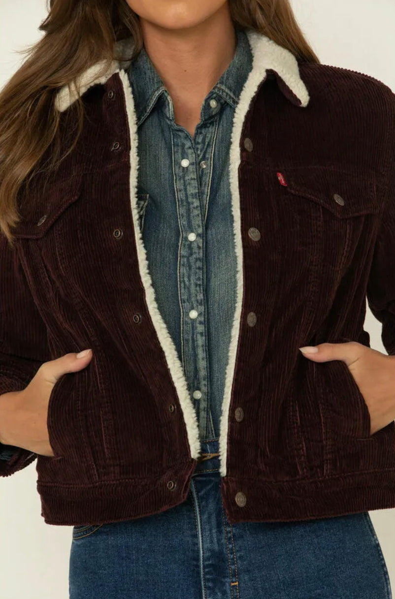 Levi's sherpa trucker shops corduroy