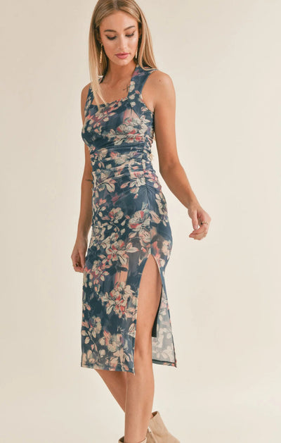 Mystic Muse Shirred Midi Dress