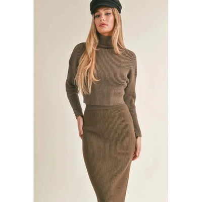 Kalli Side Slit Sweater Midi Skirt