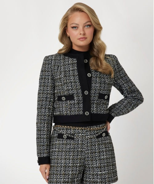 Yvonne Mix Denim Tweed Jacket