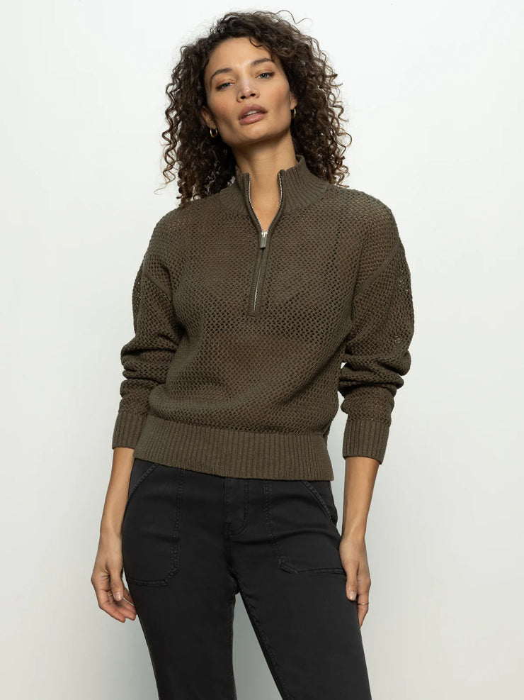 Open Knit Half-Zip