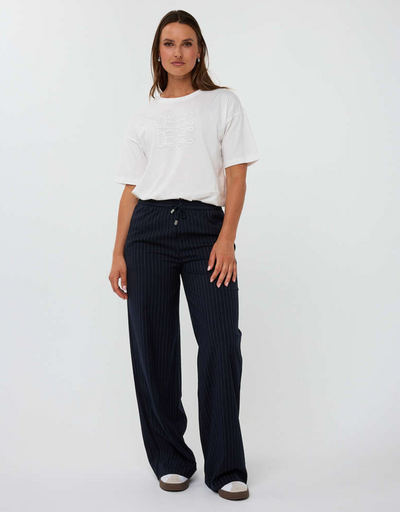 Drawstring Pinstripe Pants