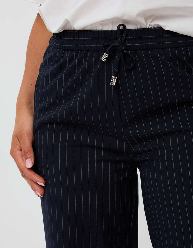 Drawstring Pinstripe Pants