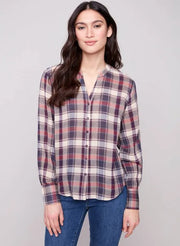 Bubble Plaid Button Up