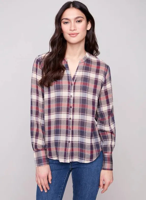 Bubble Plaid Button Up