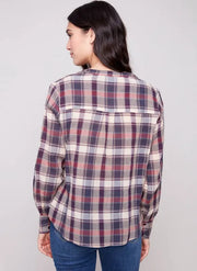 Bubble Plaid Button Up