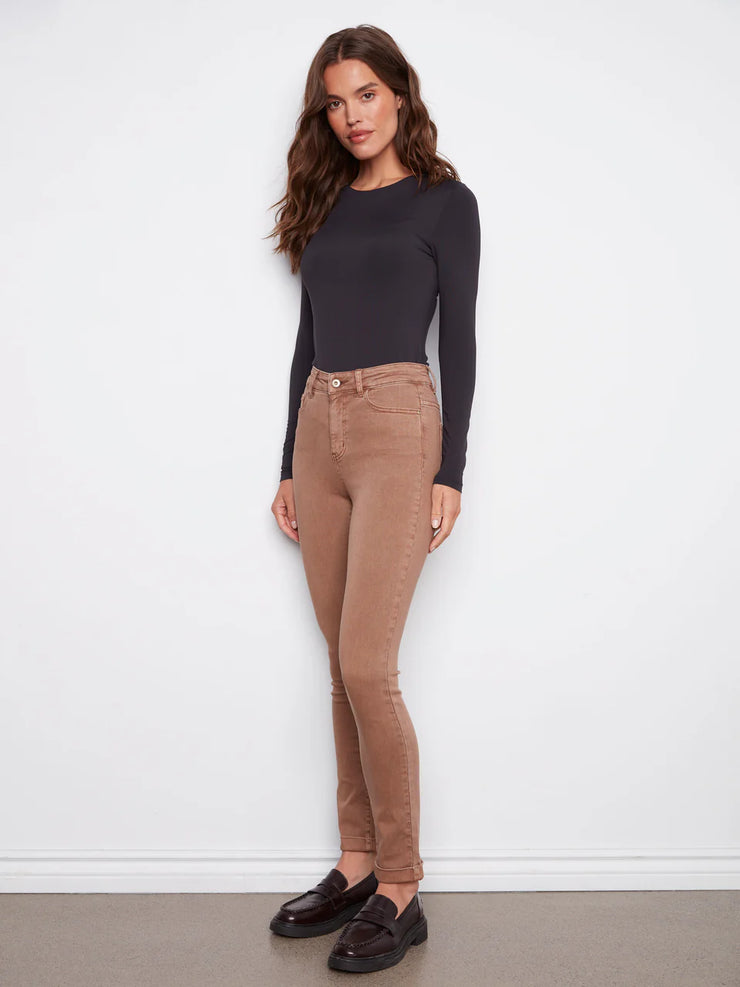 Cuffed Hem Twill Pants