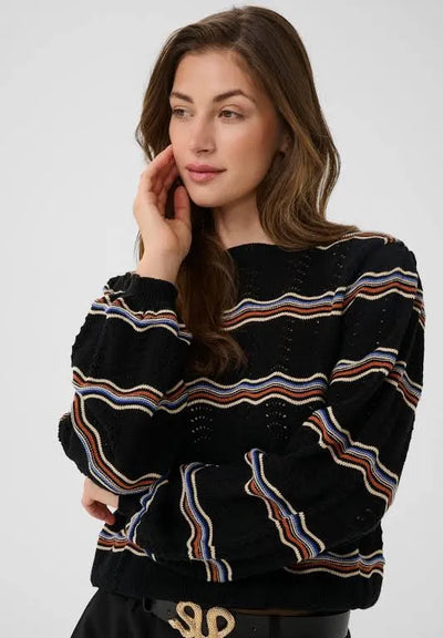 Wavy Knit Pullover
