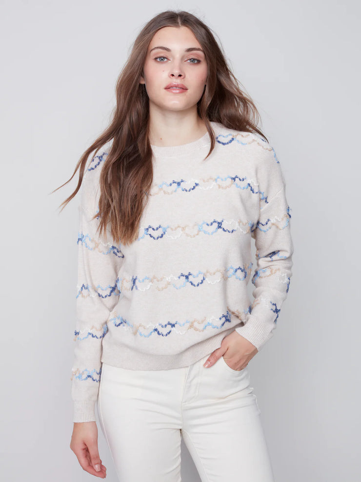 Heart Embroidered Sweater