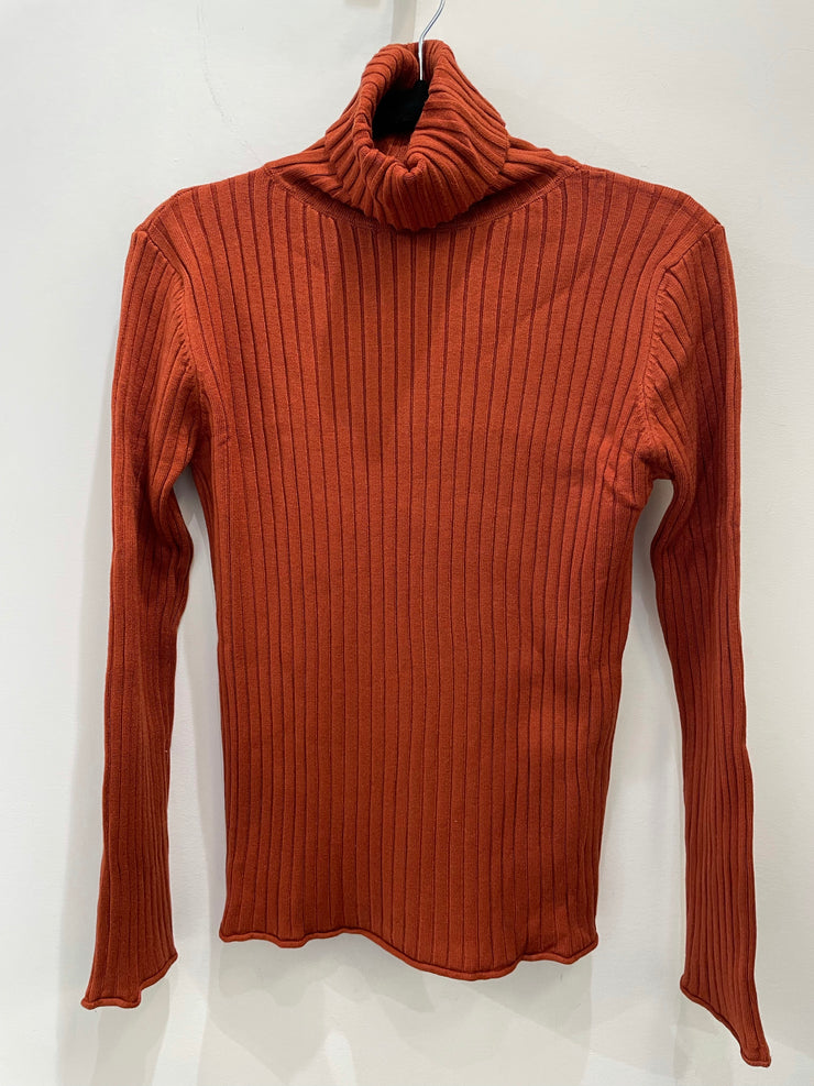 Rust Ribbed Top