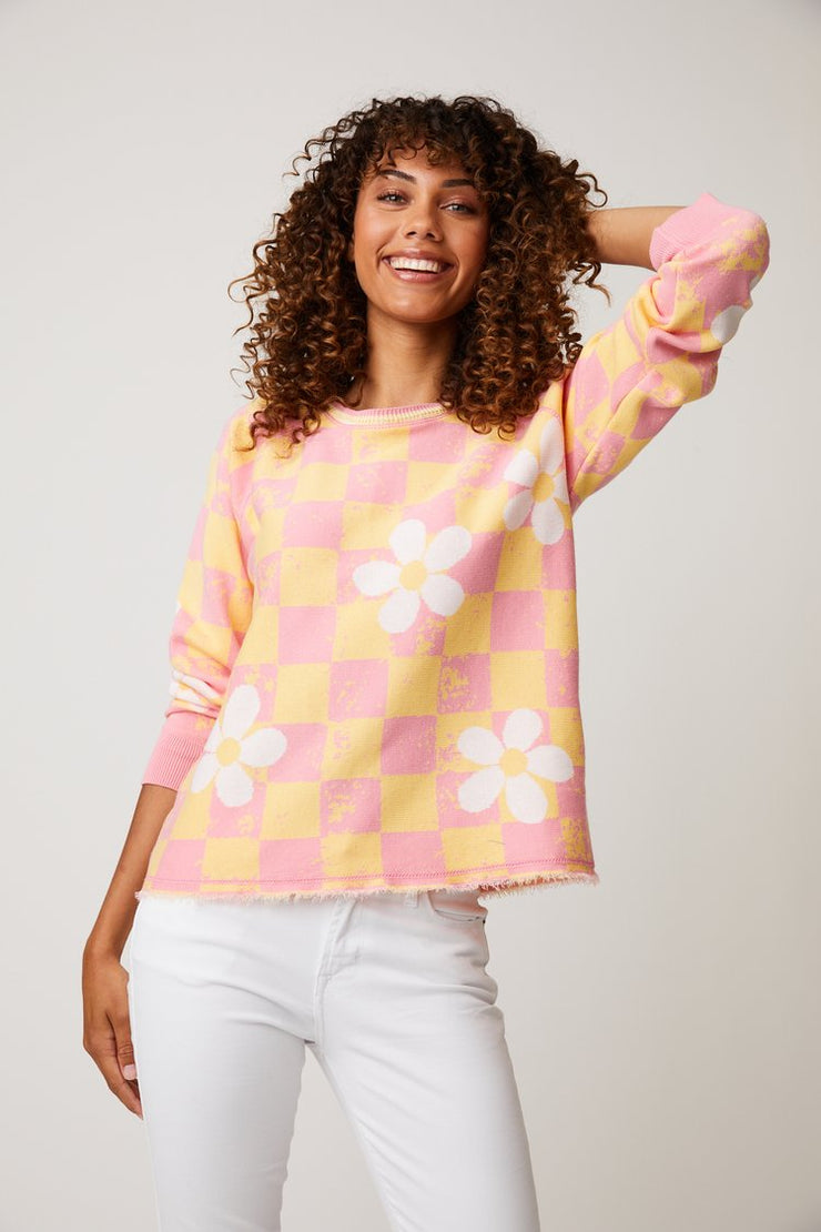 Checkered Daisy sweatshirt