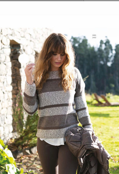 Marble Brown Stripe Sweater